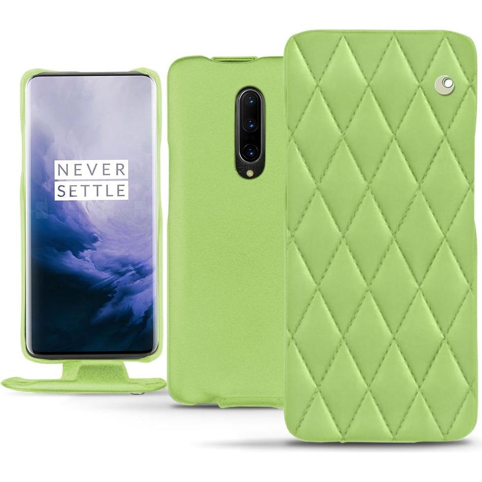 Noreve Lederschutzhülle vertikal (OnePlus 7 Pro), Smartphone Hülle, Grün