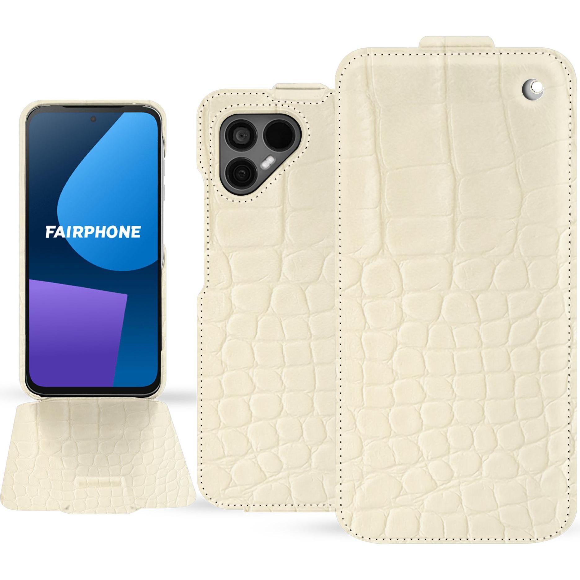 Noreve Lederschutzhülle vertikal (OnePlus 5), Smartphone Hülle, Beige