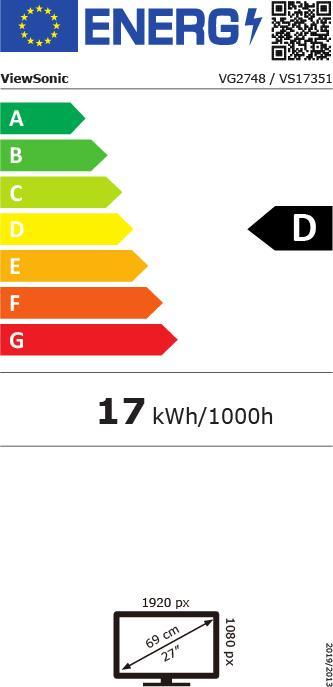 Energie-Label Viewsonic VG2748 (1920 x 1080 Pixel, 27")