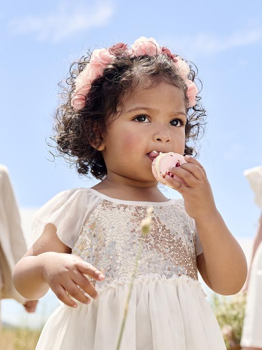 Actual product image Vertbaudet Kurzärmeliges Mädchen Festkleid mit Pailletten (86)