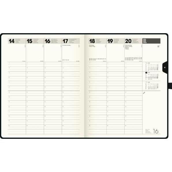 Thumbnail - Baier & Schneider, Agenda, Buchkalender Kompagnon Modell 761 66 (2025) (21 x 26 cm, Englisch, Französisch, Italienisch, ...