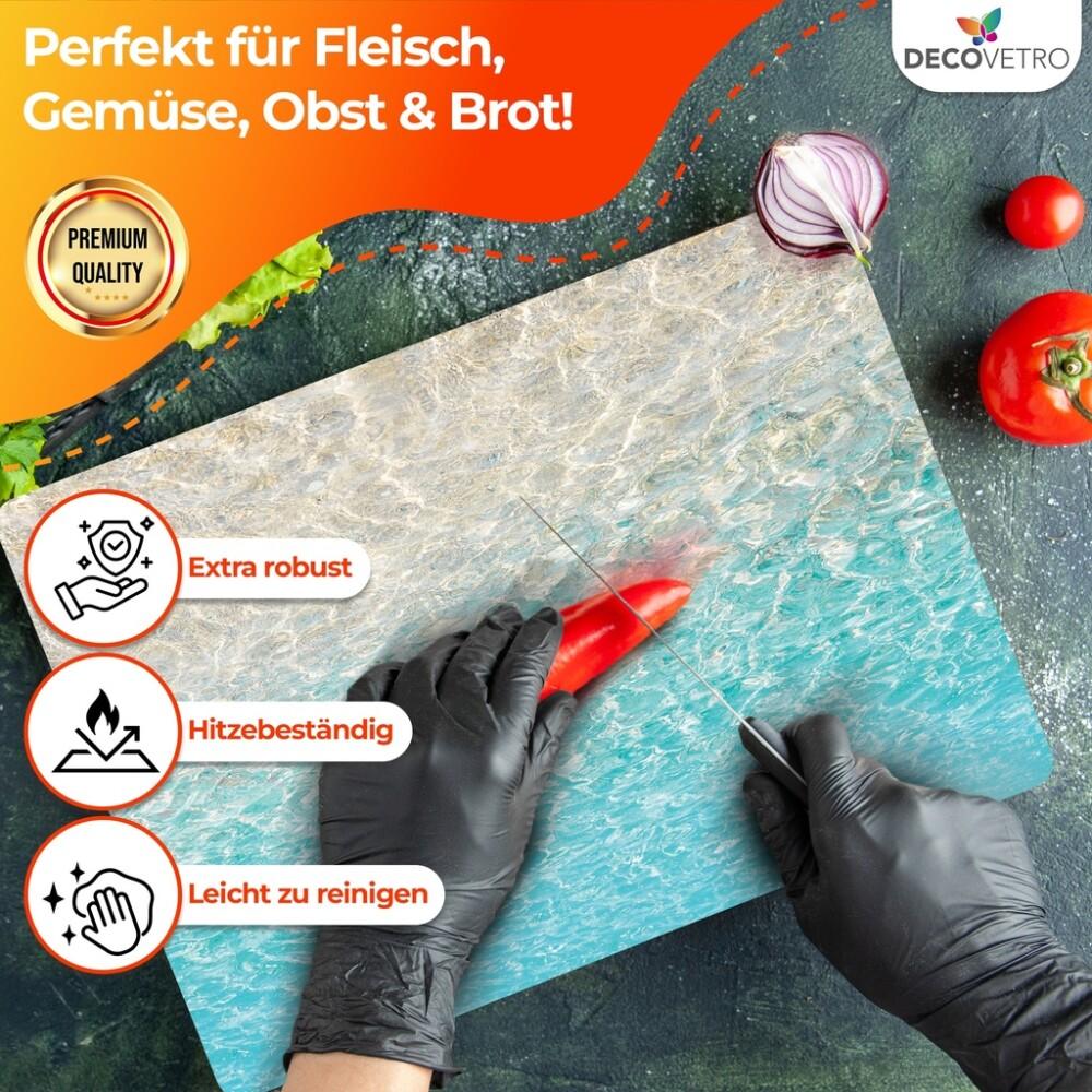 Decovetro Schneidebrett Glas 40x30cm Glasschneidebrett Leicht zu reinigen, Schneidebrett, Transparent