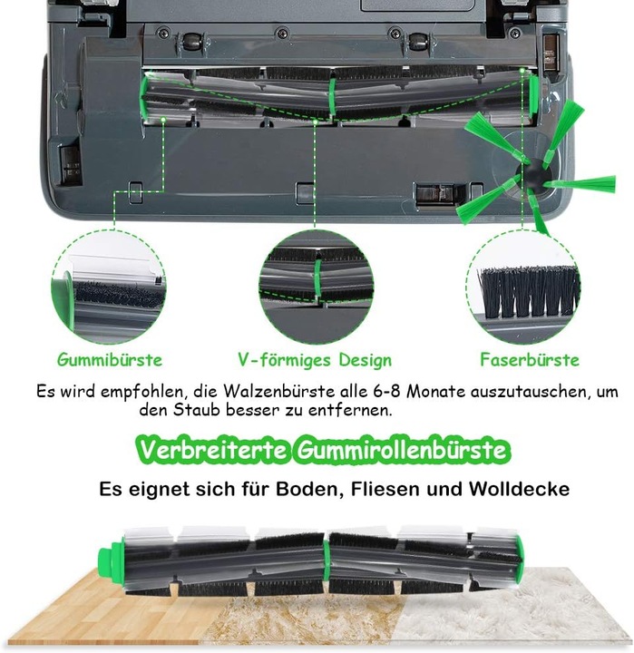 Image du produit FHzytg 11 brosses rondes pour Vorwerk Kobold VR200 VR300 Aspirateur robot