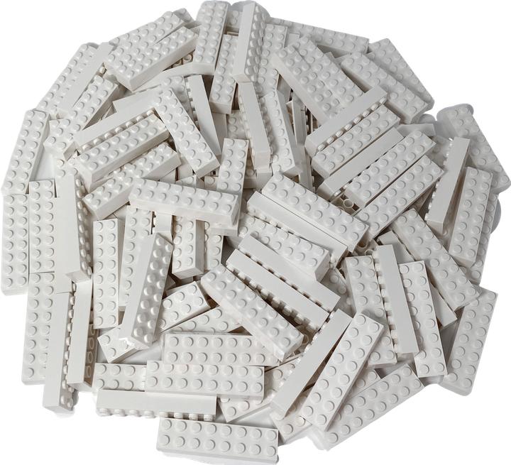 Actual product image LEGO 2x8 Bricks White - 50x - White bricks 3007 (3007, LEGO Accessories)