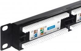 Produktbild Netrack 104-06 patch panel 19 24-jungtys cat. 6 UTP, with shelf (U/UTP, CAT6, 0.10 m)