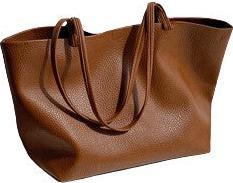 Only-Bags.Store Vegan Leder Umhängetasche, weiches Leder Cord Tote Bag, Vintage Einkaufstasche, Tragetasche, grosse