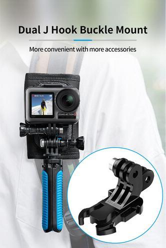 Produktbild Telesin Dual GoPro-Style 3-Prong Buckle Mount (Black) (DJI Osmo Action, Xiaomi yi)