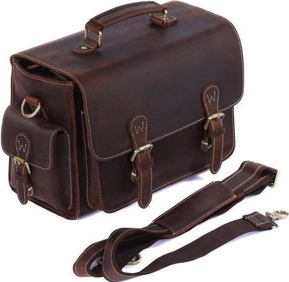 Produktbild Only-Bags.Store Leder Kameratasche, Kamera Satchel Tasche, Vintage Schulter Kameratasche, Echtleder Satteltasche (Kamera Schultertasche)