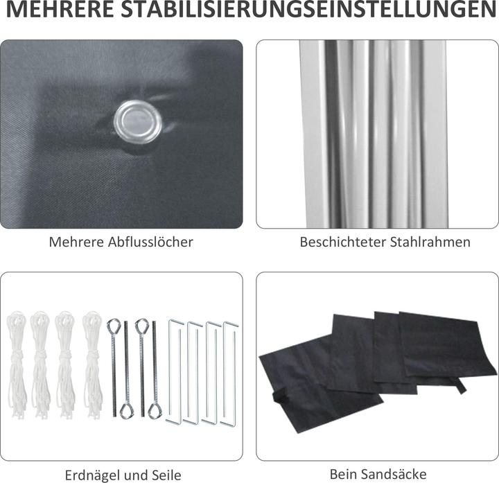 Immagine prodotto Outsunny Padiglione pieghevole con accessori (297 cm, 297 cm)