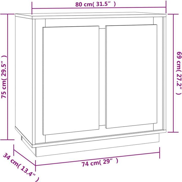 Image du produit vidaXL Sideboard (80 x 80 x 75 cm)