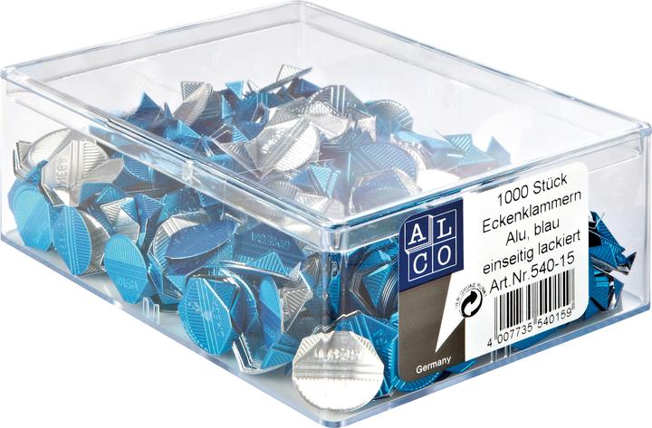 Immagine prodotto Alco Clip angolari in alluminio laccato PU=1000 pezzi blu scuro (1000x)