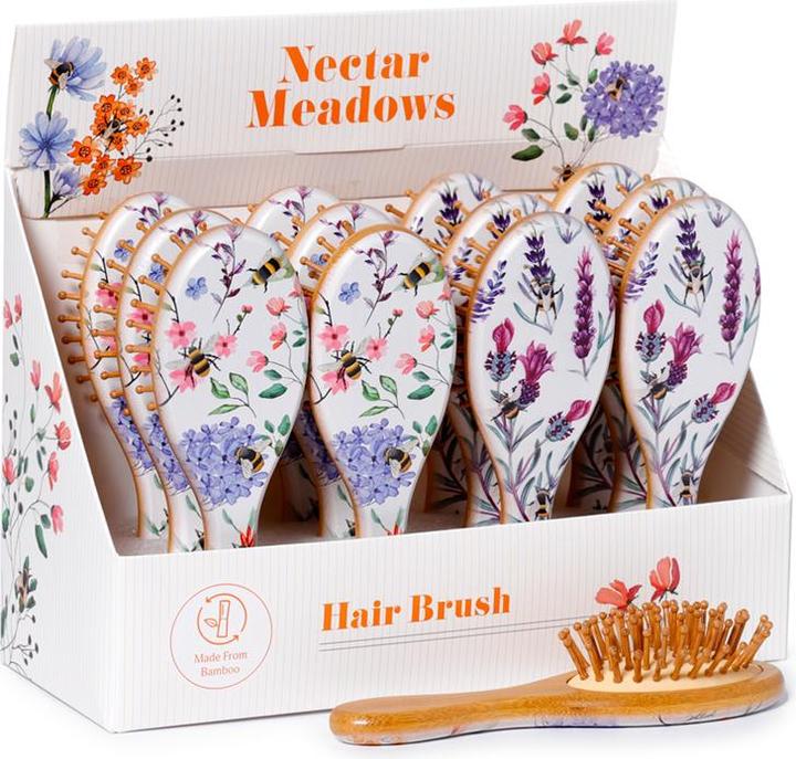 Produktbild Puckator Nectar Meadows Blumen Bienen Haarbürste aus 100 % Bambus