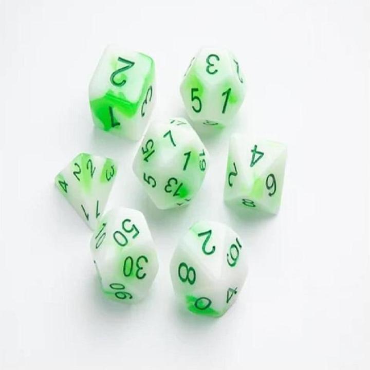 Produktbild Gamegenic GGS50029 - Glow Series - Toxic Stones - RPG Dice Set (7 pcs)