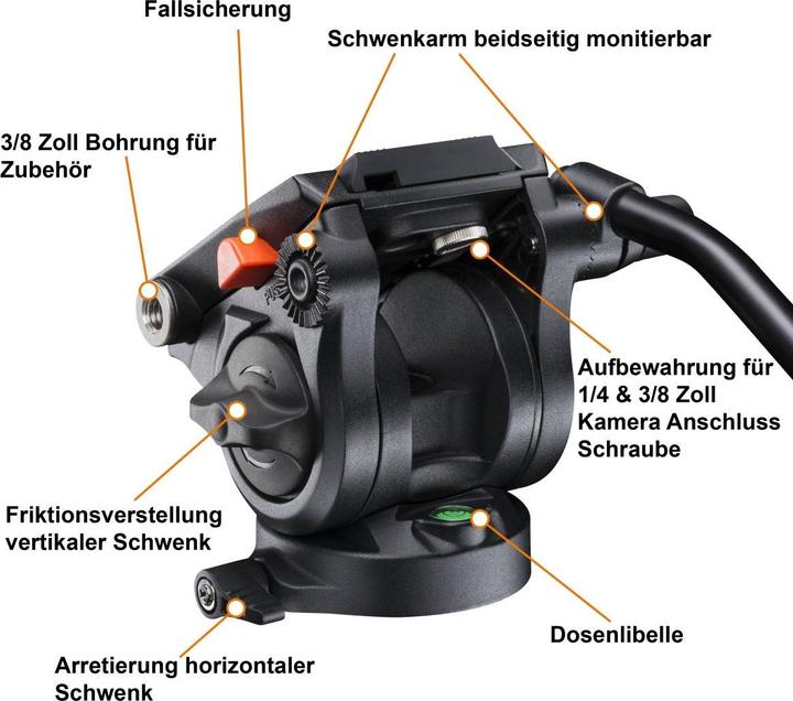 Actual product image Walimex pro pro Video Monopod Cineast Mono with Fluid Panhead (Metal)