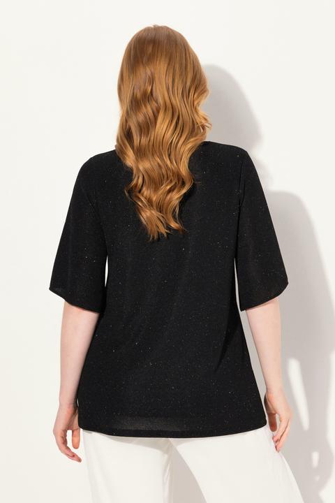 Actual product image Ulla Popken Sparkling Layered Short Sleeve Tee (42, 44)