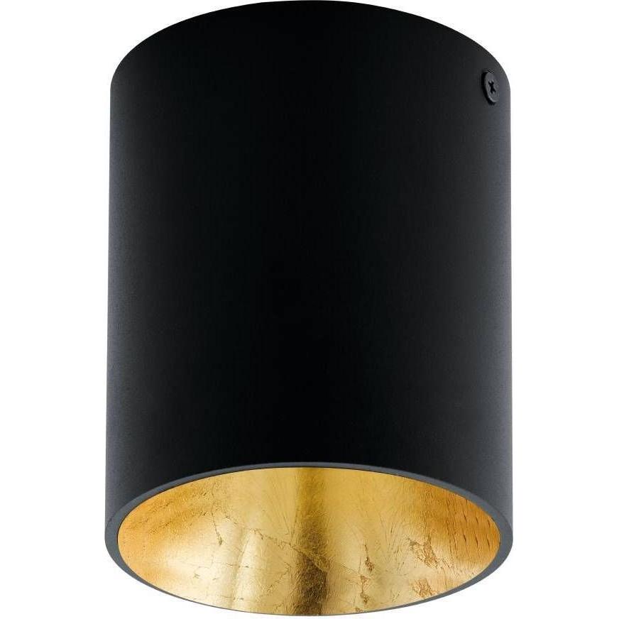 EGLO, Applique + Plafoniera, 62252 POLASSO PRO GU10 faretti da superficie + luci da superficie Ø100mm nero, oro (GU10)