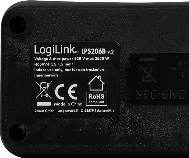 Produktbild LogiLink Steckdosenleiste (3 x, CEE 7/3, 1.40 m)