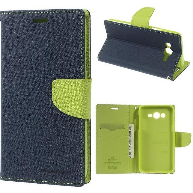 Goospery Fancy Diary Series (Samsung Galaxy J7), Smartphone Hülle, Blau, Gelb