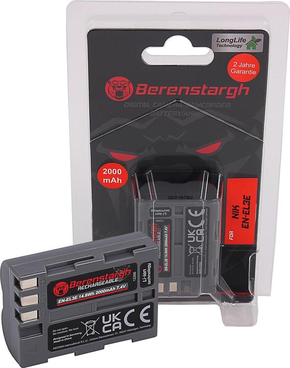 Produktbild Berenstargh Akku f. Nikon D700 D300 D200 D100 D80 D70 D50 EN-EL3e (Kamera Akku)