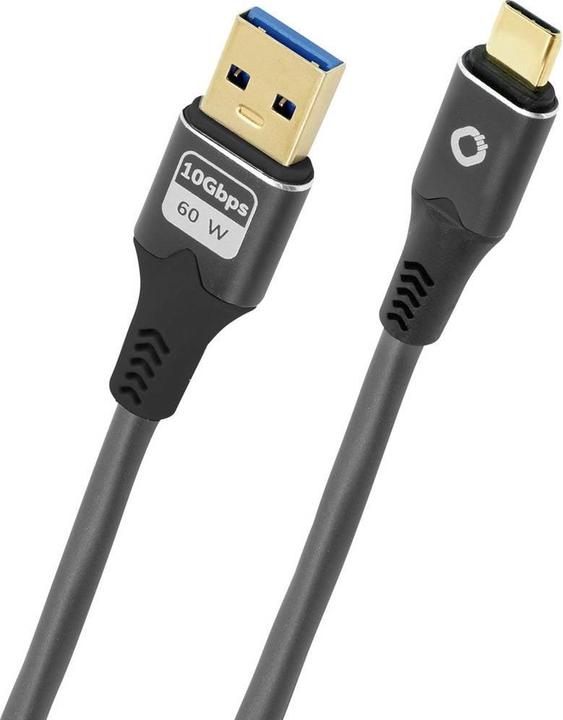 Actual product image Oehlbach USB type A - type C cable - 10 Gbps 60 W - inner conductor made of OFC - oxygen-free copper (1 m, USB 3.2 Gen 1, 60 W)
