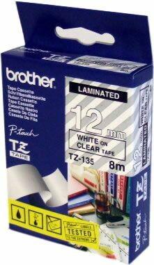 Actual product image Brother Tze-135 (1.20 cm, White, Transparent)