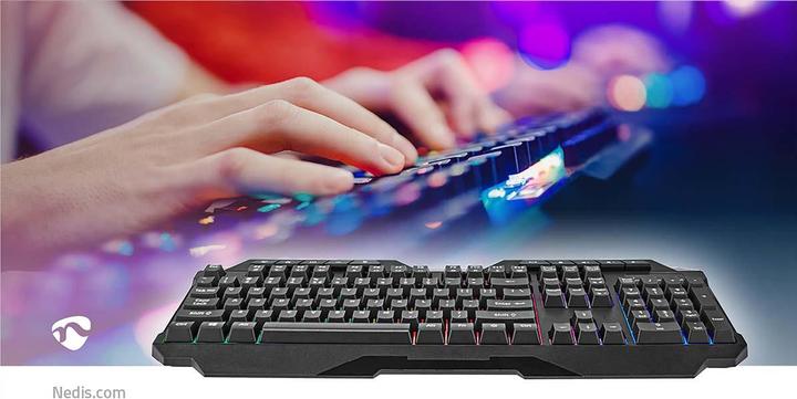 Produktbild Nedis Wired Gaming Keyboard | USB Type-A | Folientasten | LED | QWERTY | US-Layout | Netzkabellänge: (Englisch International, Kabelgebunden)