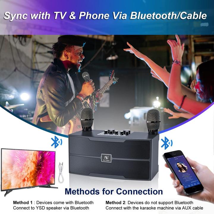 Image du produit Easjoy Système karaoké ES-201 avec deux microphones (1x 20 W)