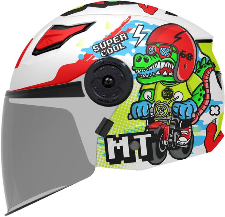 Actual product image MT LITE DINO Kinderjethelm matt schwarz-dekor S 47-48 cm (47 - 48 cm, S)