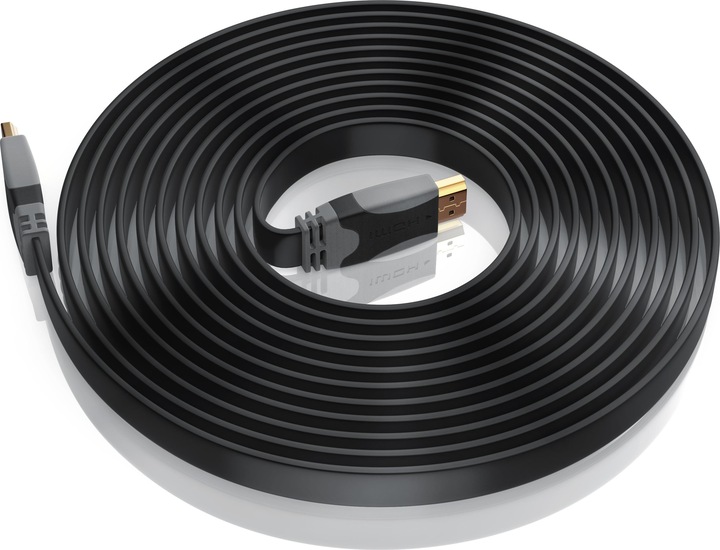 Produktbild CSL HDMI-Kabel 1.4a, Full HD Flachband-Kabel 1920 x 1080p 60Hz, 3D, Ethernet, CEC, ARC, HDMI Typ A (5 m, HDMI)
