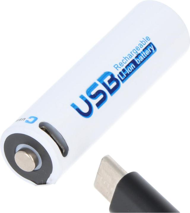 Actual product image AccuCell Akku 14500, AA, Li-ion, 1,5V, 1, 2,55Wh, mit USB-C Charging Port (AA, 1700 mAh)