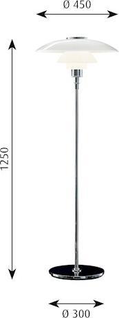 Actual product image Louis Poulsen Ph 4 1/2-3 1/2 Glass Floor Lamp (E27)