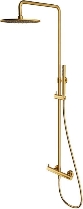 Omnires Y-Wandbrauseset mit Regenbrausekopf, gebürstetes Gold