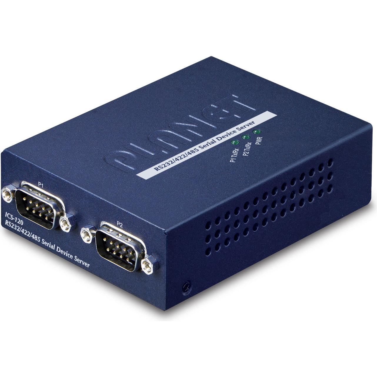 Planet 2-Port RS232/422/485 Serial (2 Ports), Netzwerk Switch, Blau