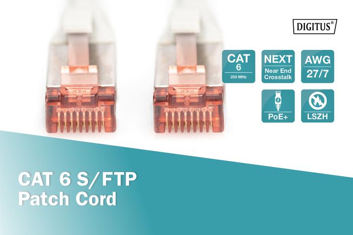Actual product image Digitus CAT 6 S/FTP patch cord (S/FTP, CAT6, 0.50 m)