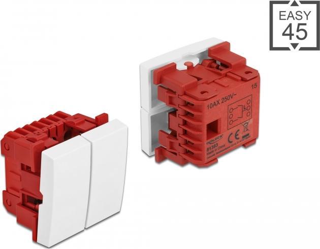 Actual product image Delock Easy 45 Rocker Switch 2gang 45x45mm white