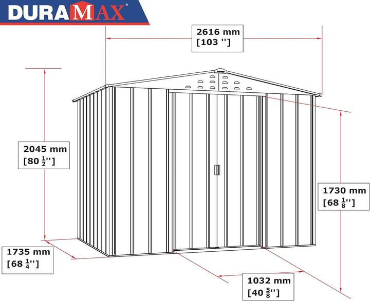 Produktbild Duramax Metall Gerätehaus 321x233 Gartenhaus