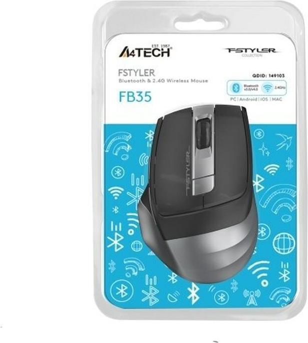 Actual product image A4Tech FSTYLER FB35 RF 2.4G + BT Smoky Gray wireless mouse (Wireless)