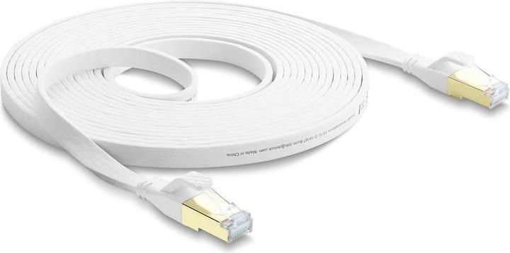 Produktbild Delock RJ45 Flachband Patchkabel Cat.8.1 U/FTP bis 40 Gbps 5 m weiss (81028) (U/FTP, CAT8.1, 5 m)
