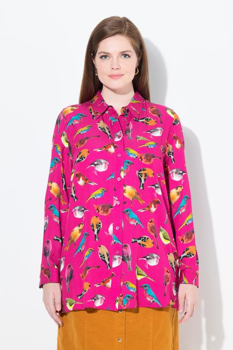 Produktbild Ulla Popken Hemdbluse, Vögel, Hemdkragen, Langarm (42, 44)