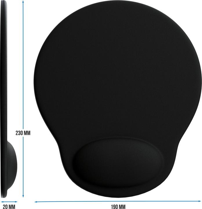 Produktbild CSL Mauspad, Ergonomisches Schaumstoff Office Mausmatte, Entlastung des Handgelenks, schwarz