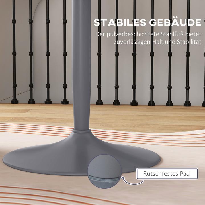 Produktbild Homcom Esstisch MDF, Stahl Grau (70 x 75 cm)