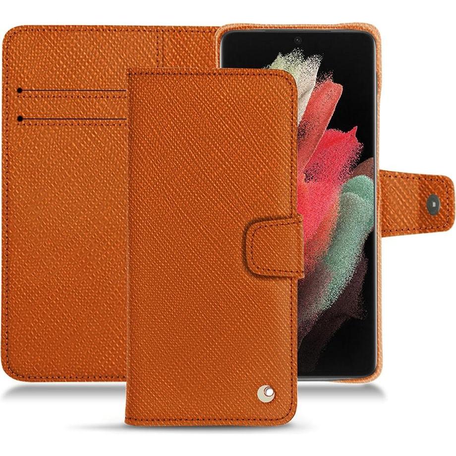 Thumbnail - Noreve Lederschutzhülle (Samsung Galaxy S21 Ultra), Smartphone Hülle, Orange