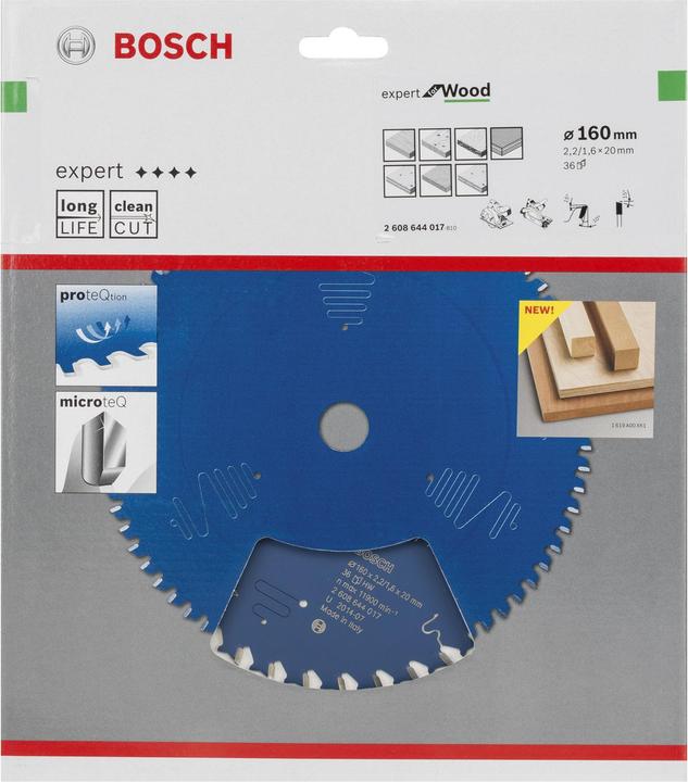 Actual product image Bosch Professional Zubehör Circular saw blade Expert for Wood, 160 x 20 x 2.2 mm, 36