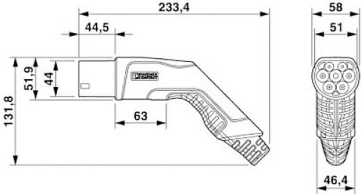 Actual product image Phoenix Contact Charging cable (Type 2, 16.63 kW, 20 A, 4 m)