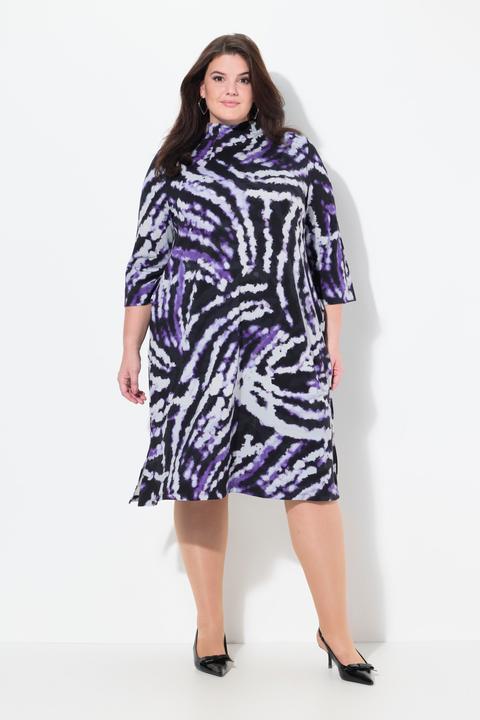 Produktbild Ulla Popken Sweatkleid, Batikdruck, Stehkragen, 3/4-Arm, Taschen (42, 44)