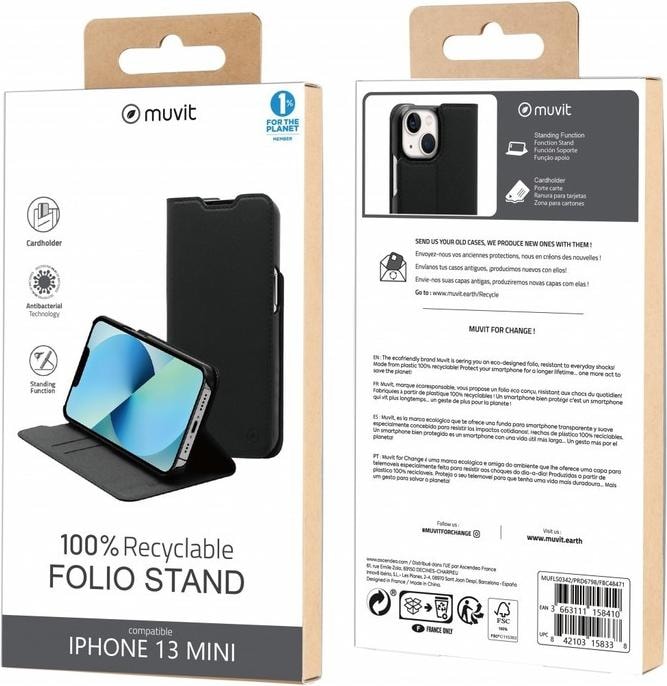 Produktbild Muvit For Change Folio Stand Recycletek Iphone 13 Mini (Apple iPhone 13 mini)