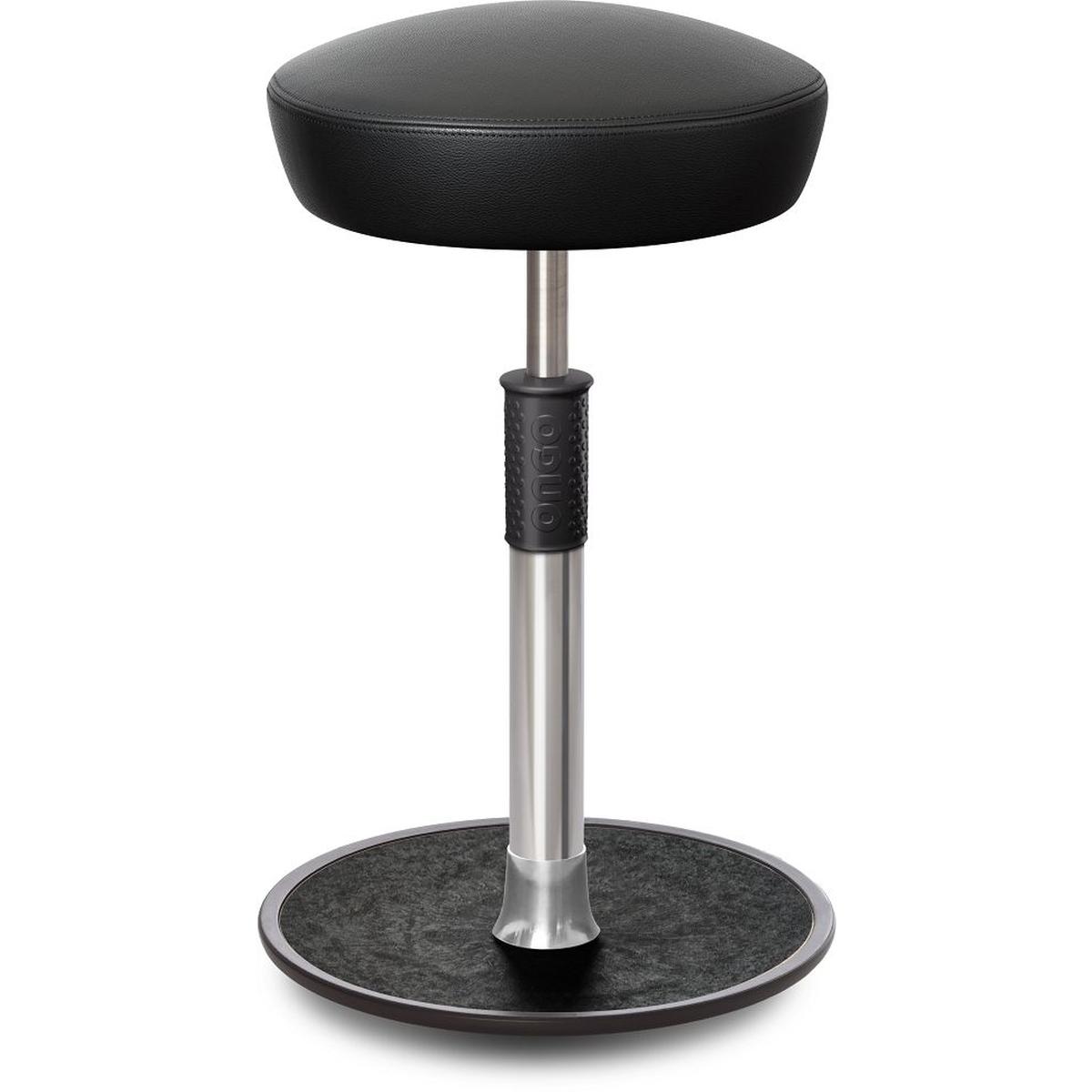 Ongo, Bürostuhl, Sitz- Stehhocker Free Tall Hutsitz Boxmark Leder schwarz chrom /schwarz