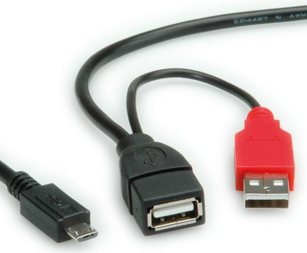 Produktbild Roline USB Micro — 2x USB A (1 m, USB 2.0)
