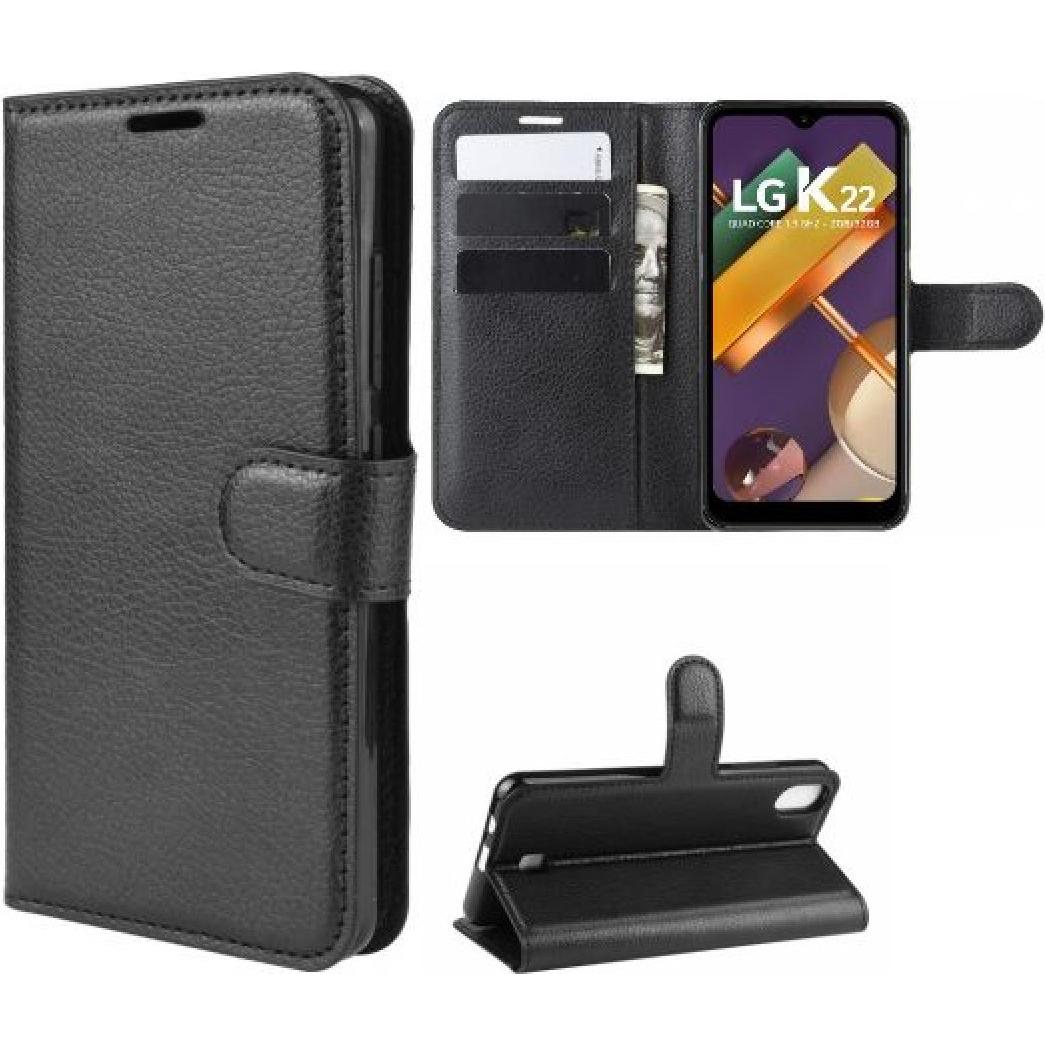 Screenguard LG K22 Leather Guard Lederhülle (LG K22), Smartphone Hülle, Schwarz