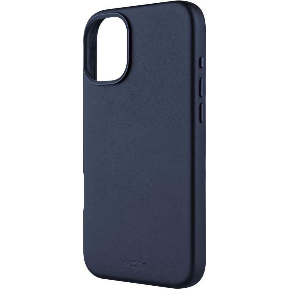 Fixed Fixiertes MagLeather Rückseite Apfel iPhone 16 Plus Leder Blau (Apple iPhone 16 Plus), Smartphone Hülle, Blau